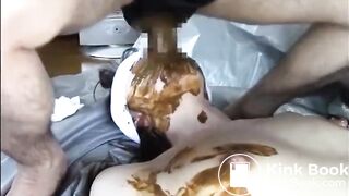 Man packs the shit down a girl's throat