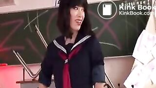 Schoolgirls cover their shy friend in shit