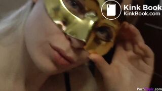 Girl in golden mask shit