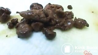 Girl looked happy to have her constipation relieved so well by the enema