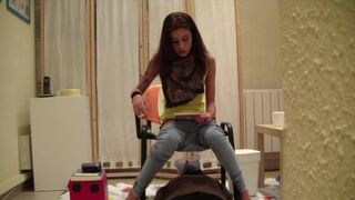 DIRTY SPANISH CUNT WITH HAIRY ASSHOLE SHITTING ON MENS FACE