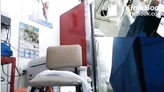 Girl shitting at work