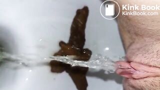 Woman Pooping in Toilet - video 2