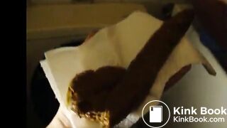 girl taking a huge shit