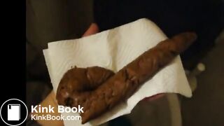 girl taking a huge shit