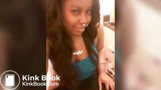 Ebony shitting on the toilet then shows it