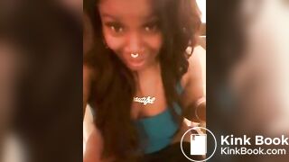 Ebony shitting on the toilet then shows it