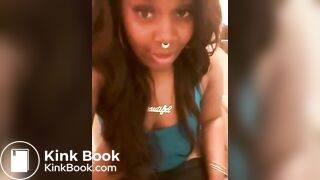 Ebony shitting on the toilet then shows it