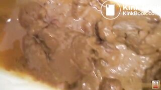 Cute Japanese goddess poops while talking dirty