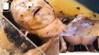 Punishment for toilet slave who tryed to disobey his mistress