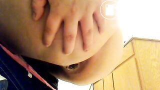 nice squatting poop from teen