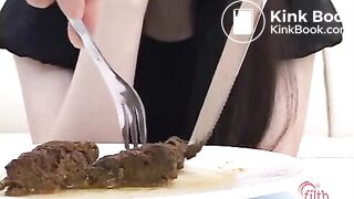 Woman eats, then defecates - part 3