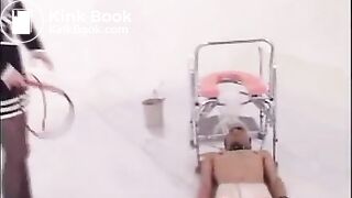 feeding her male slave with fresh shit