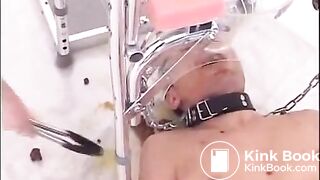 feeding her male slave with fresh shit