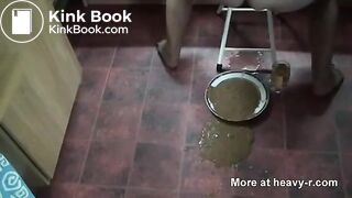 liquid shit on plate by girl