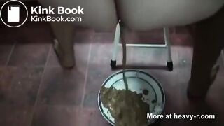 liquid shit on plate by girl