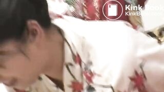 Two geisha women in lesbian scat play - part 2