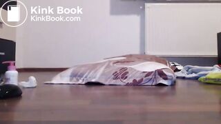 Cutie rides a shitty dildo