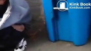 Crackhead lady takes a hot, wet shit on sidewalk