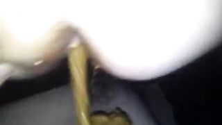 Girlfriend gives to her boy a diarrhea on his face