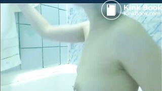 Russian teen girl gives an enema at home