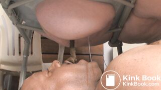 Fat White woman shits in black guys mouth