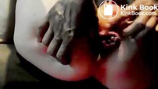 Amateur blond shitty prolapse