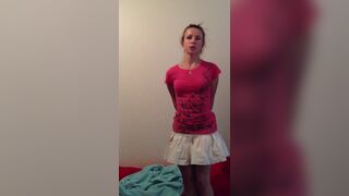 Panty poop under skirt