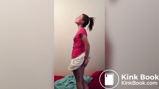 Panty poop under skirt