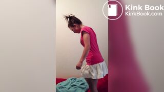 Panty poop under skirt