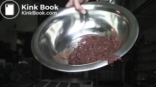 Lady takes a red dump