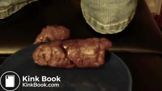 Girl in tight jeans poops