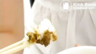 Asian Eats Shit From A Bowl