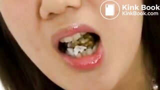 Asian Eats Shit From A Bowl