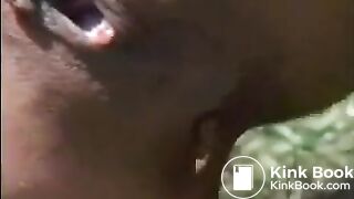 Beautiful teen shitting in nature