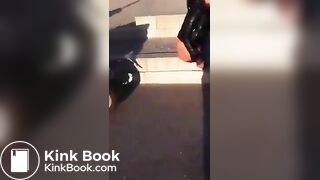 Drunk girl pissing and shitting on the street