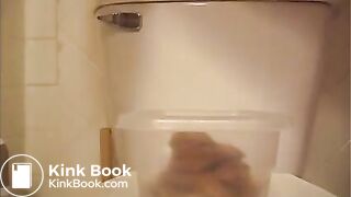 Plastic container creamy poop