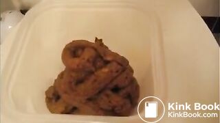 Plastic container creamy poop
