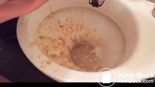 Bulimic Whore Puking On Herself