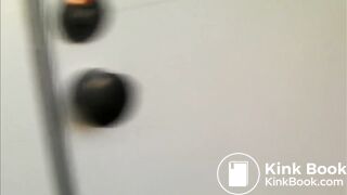 Internet cafe girl pooping