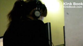 Internet cafe girl pooping