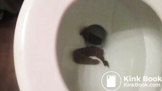 Preety girl pooping and do a little dirty talk