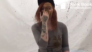 Sexy woman pooping and smearing
