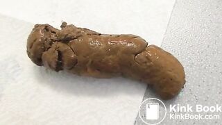 Beautiful Girl Shitting a Fat Turd