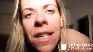 Fisting for crap dinner on kichen table