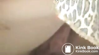 Blonde girl spied while pooping and smoking