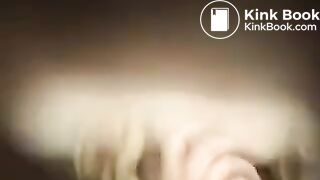 Blonde girl spied while pooping and smoking