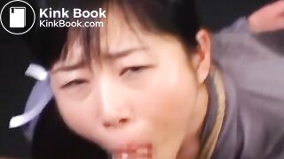 Asian Girl Deepthoat, Puke and Vomit
