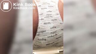 Shitting in panties over toilet