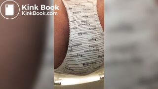 Shitting in panties over toilet